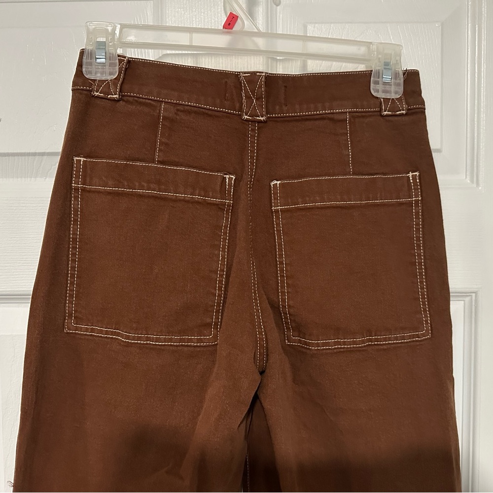 Madewell Chocolate Brown Trousers Emmett wide leg - Picture 5 of 7
